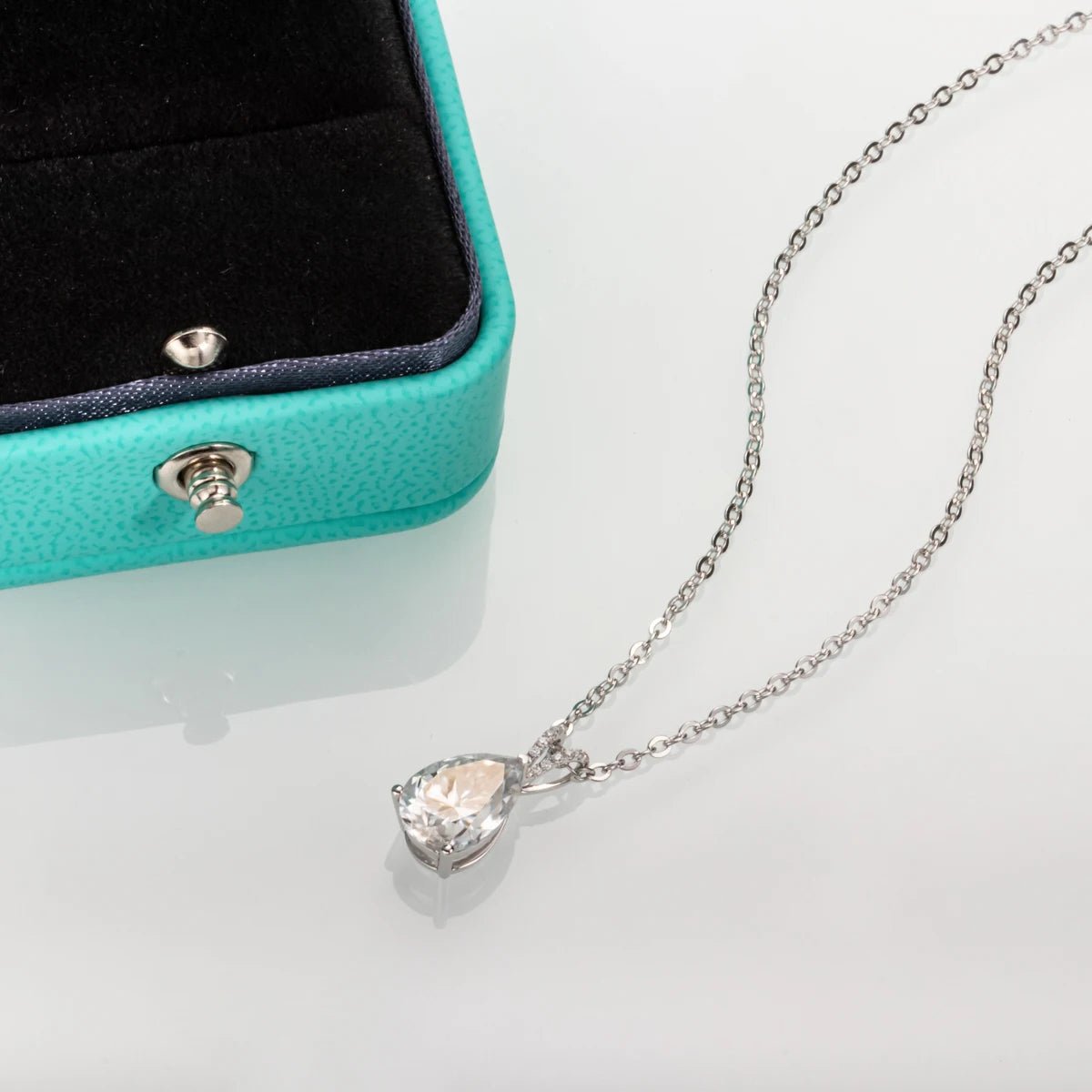 2ct Pear Cut Moissanite Teardrop Pendant Necklace - My Precious Moments