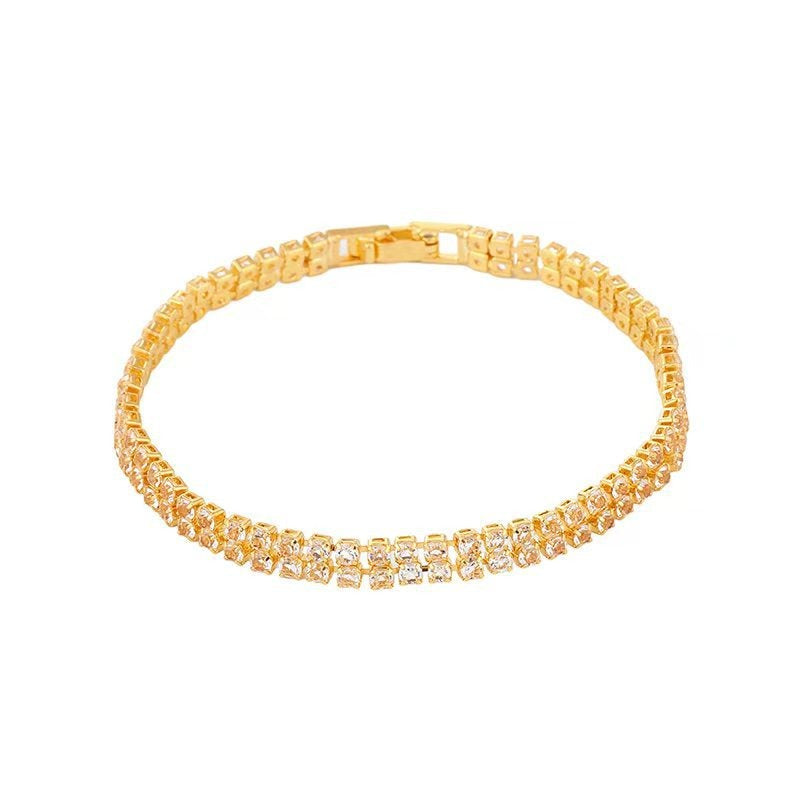 Cubic Zirconia 3 Row Tennis Bracelet
