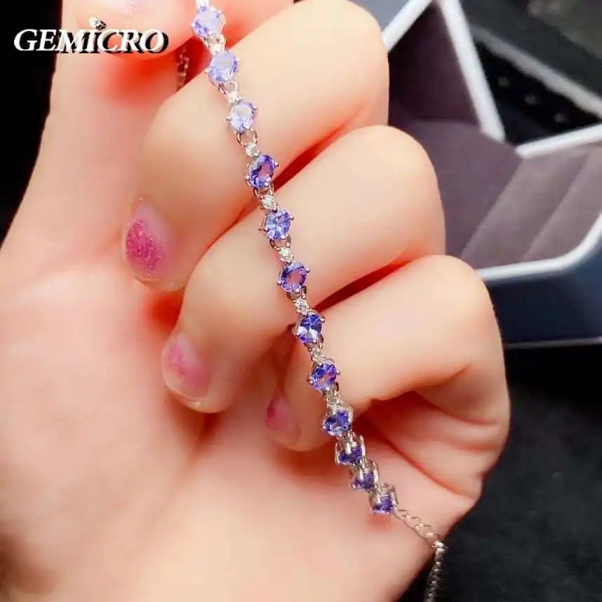 Adjustable Tanzanite & Sterling Silver Bracelet - My Precious Moments
