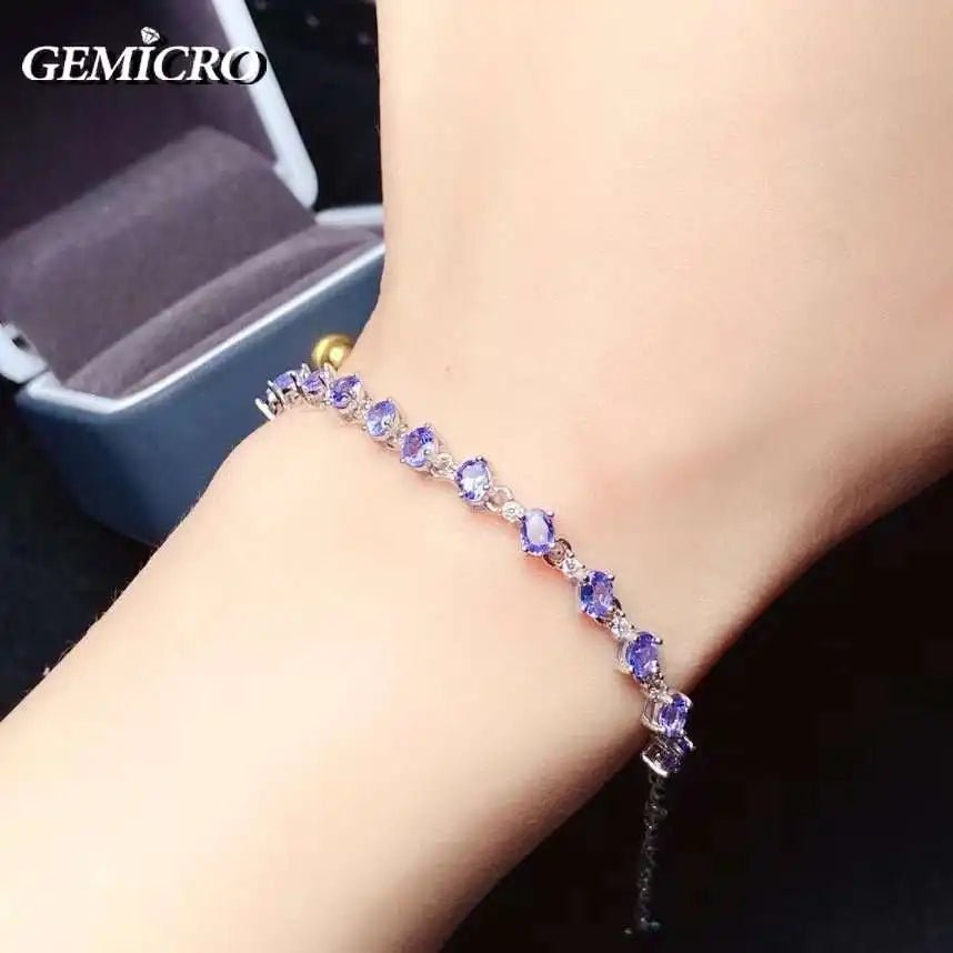Adjustable Tanzanite & Sterling Silver Bracelet - My Precious Moments