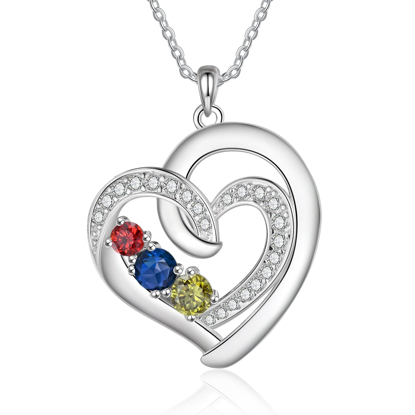 Custom Birthstone & Name Heart Necklace - My Precious Moments