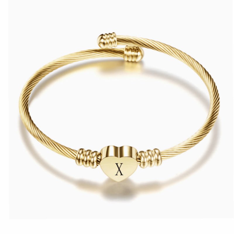 Custom Monogram Heart Bracelet - My Precious Moments
