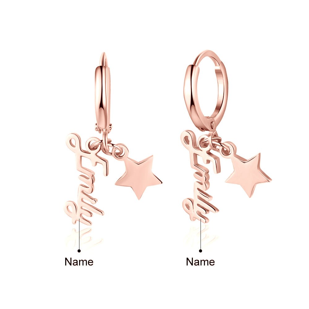 Custom Name Earring with Star - My Precious Moments
