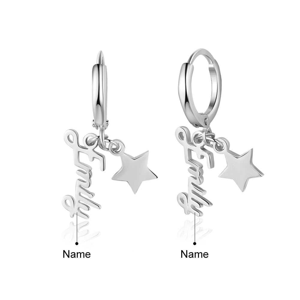 Custom Name Earring with Star - My Precious Moments