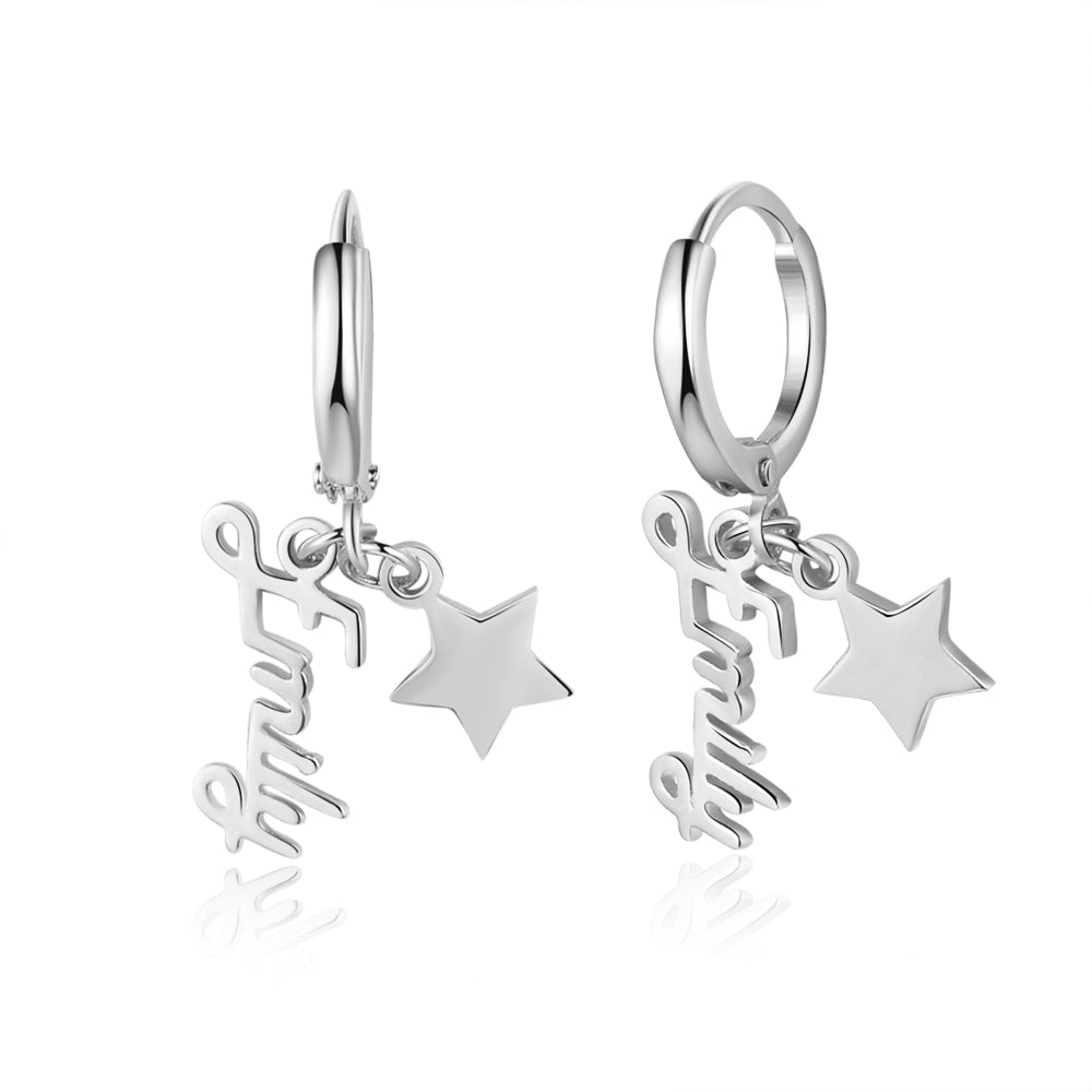 Custom Name Earring with Star - My Precious Moments