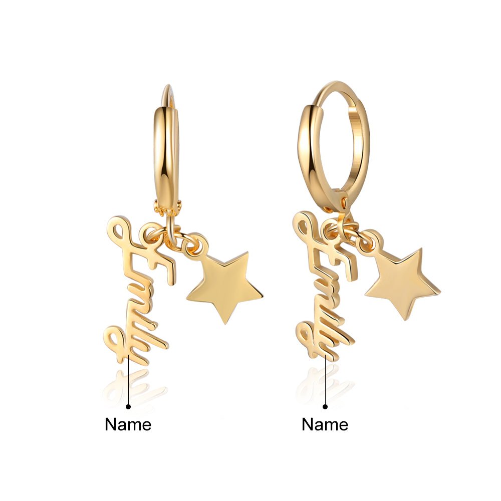 Custom Name Earring with Star - My Precious Moments