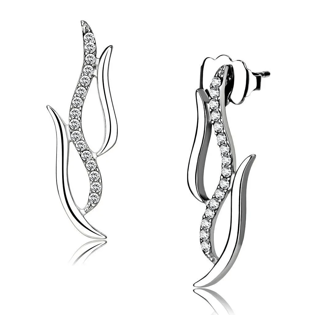 "In Flames" - Stainless Steel w/ Cubic Zirconia Earrings - My Precious Moments