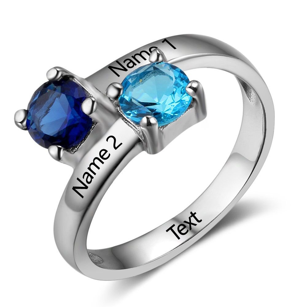 Mother's Personalized Birthstone & Name Ring - My Precious Moments