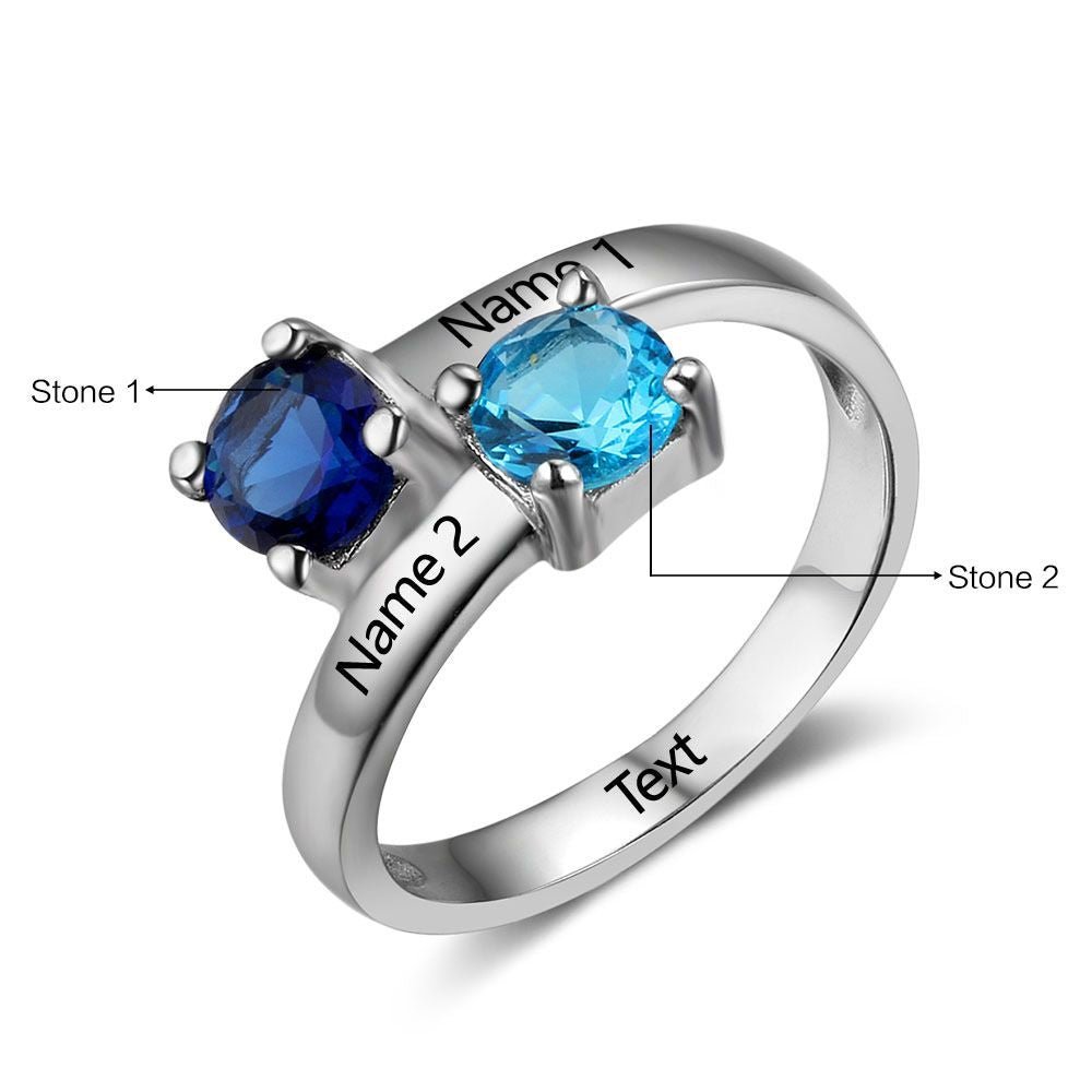 Mother's Personalized Birthstone & Name Ring - My Precious Moments