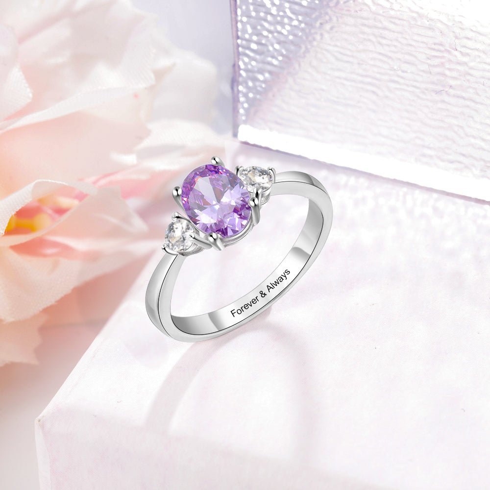 Personalized Name & Birthstone Ring - My Precious Moments