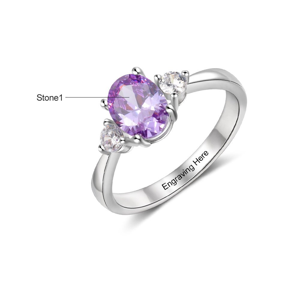 Personalized Name & Birthstone Ring - My Precious Moments