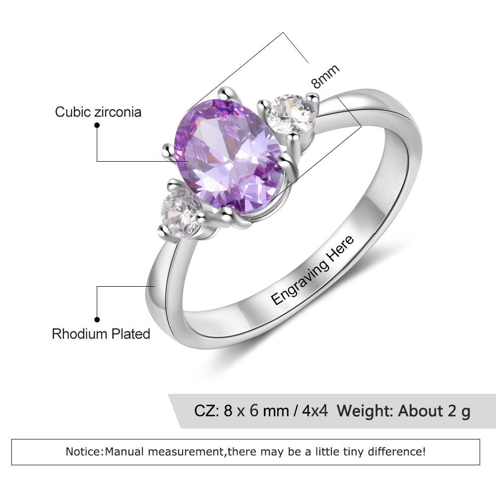 Personalized Name & Birthstone Ring - My Precious Moments
