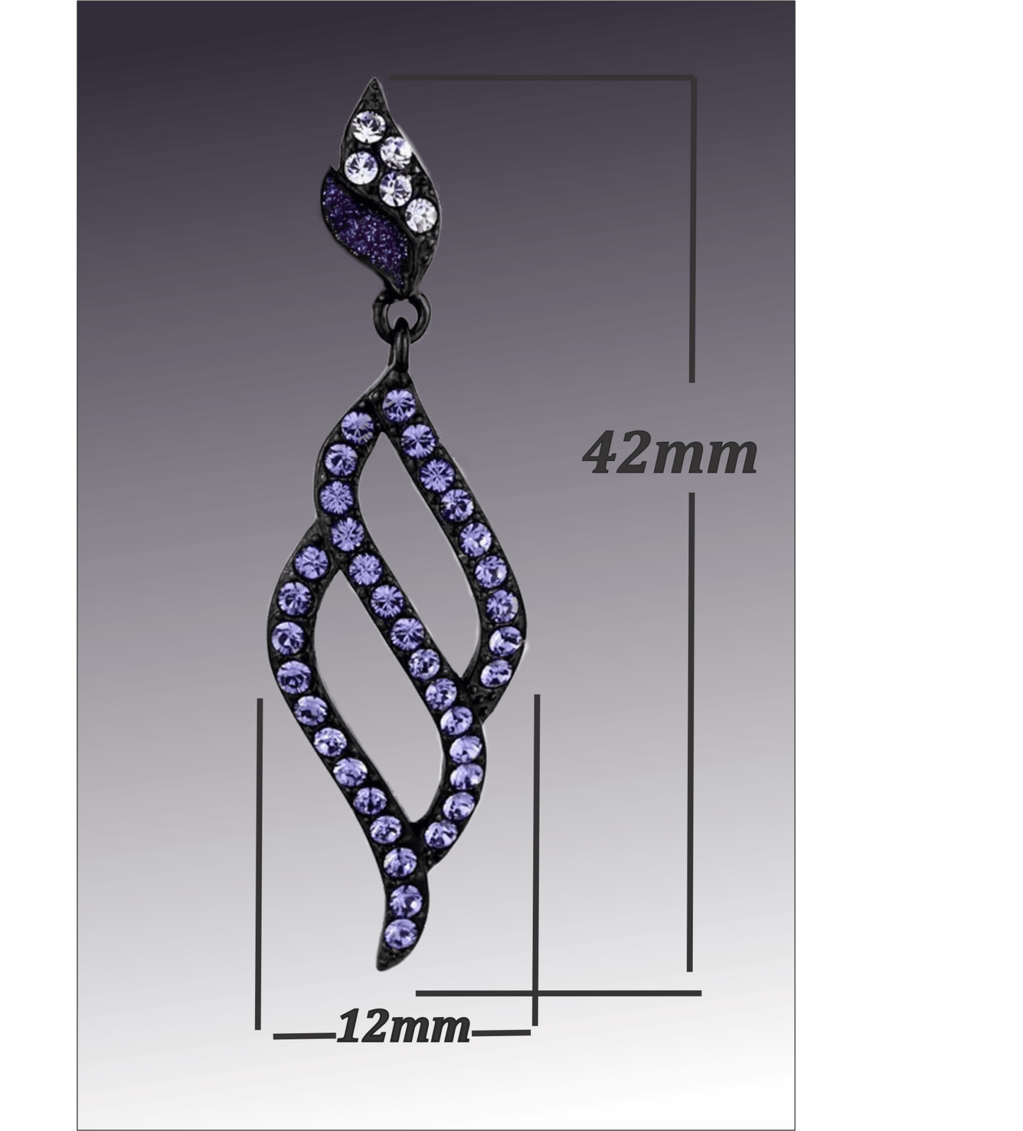 "Wings" - Black Stainless Steel & Tanzanite Earrings - My Precious Moments