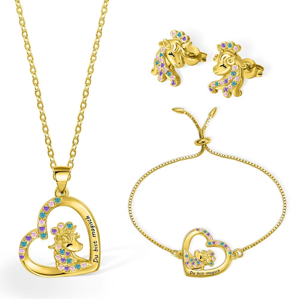 Custom Name Unicorn Jewelry Set