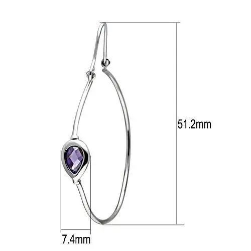 Silver & Amethyst Dangle Earrings with Cubic Zirconia