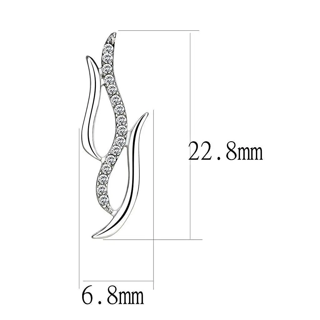 "In Flames"- Stainless Steel w/ Cubic Zirconia  Earrings