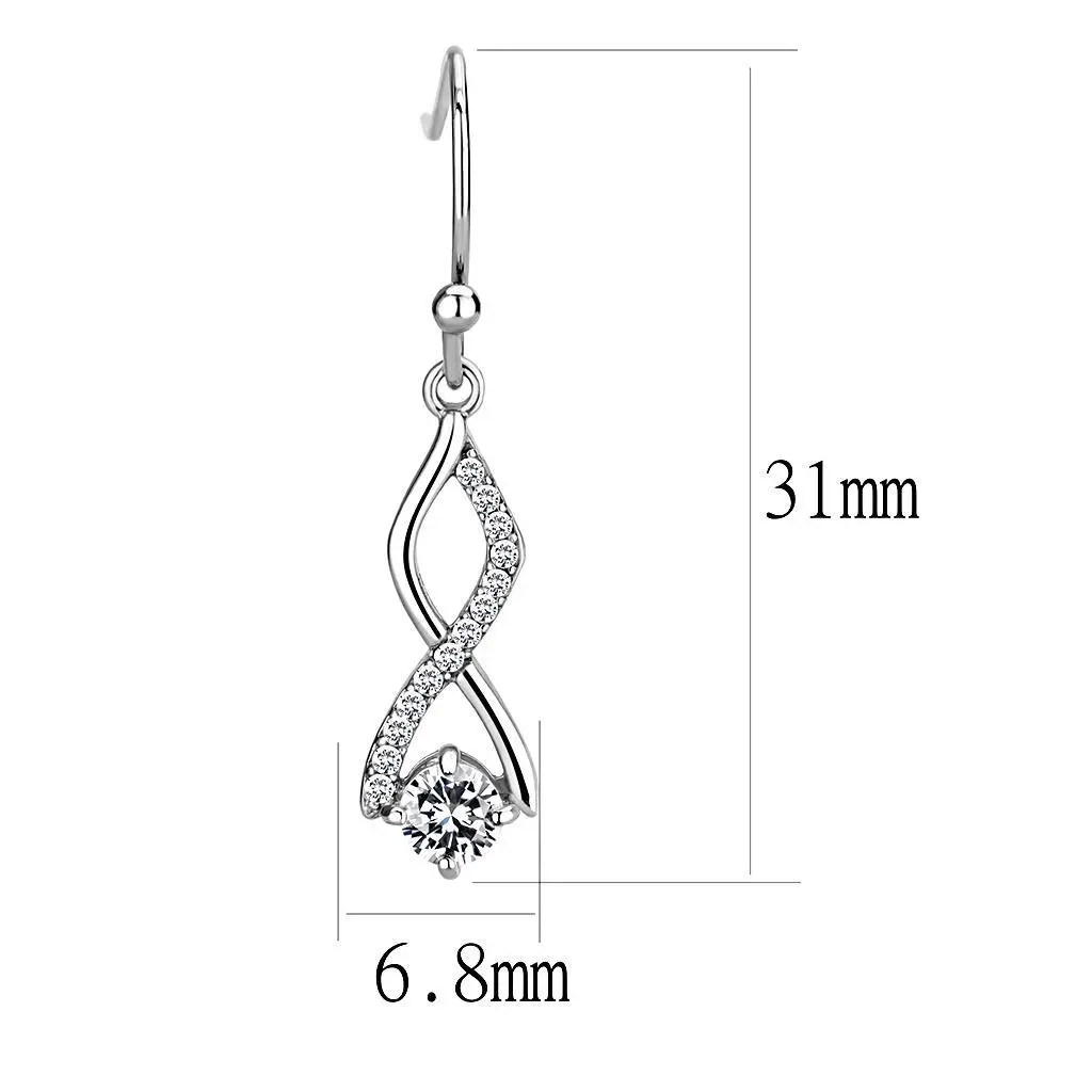 Stainless Steel Earrings with Cubic Zirconia "Twist"