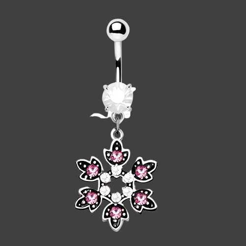 "The Flower Child" Cubic Zirconia Navel Ring