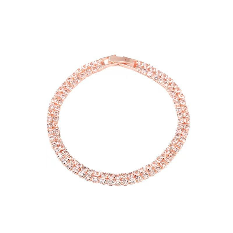 Cubic Zirconia 3 Row Tennis Bracelet