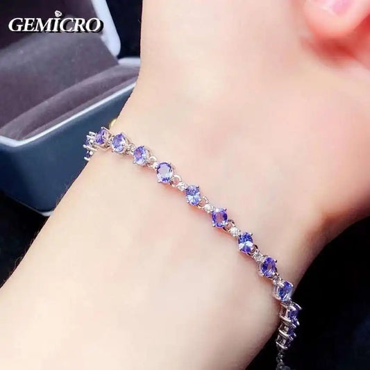 Adjustable Tanzanite & Sterling Silver Bracelet - My Precious Moments