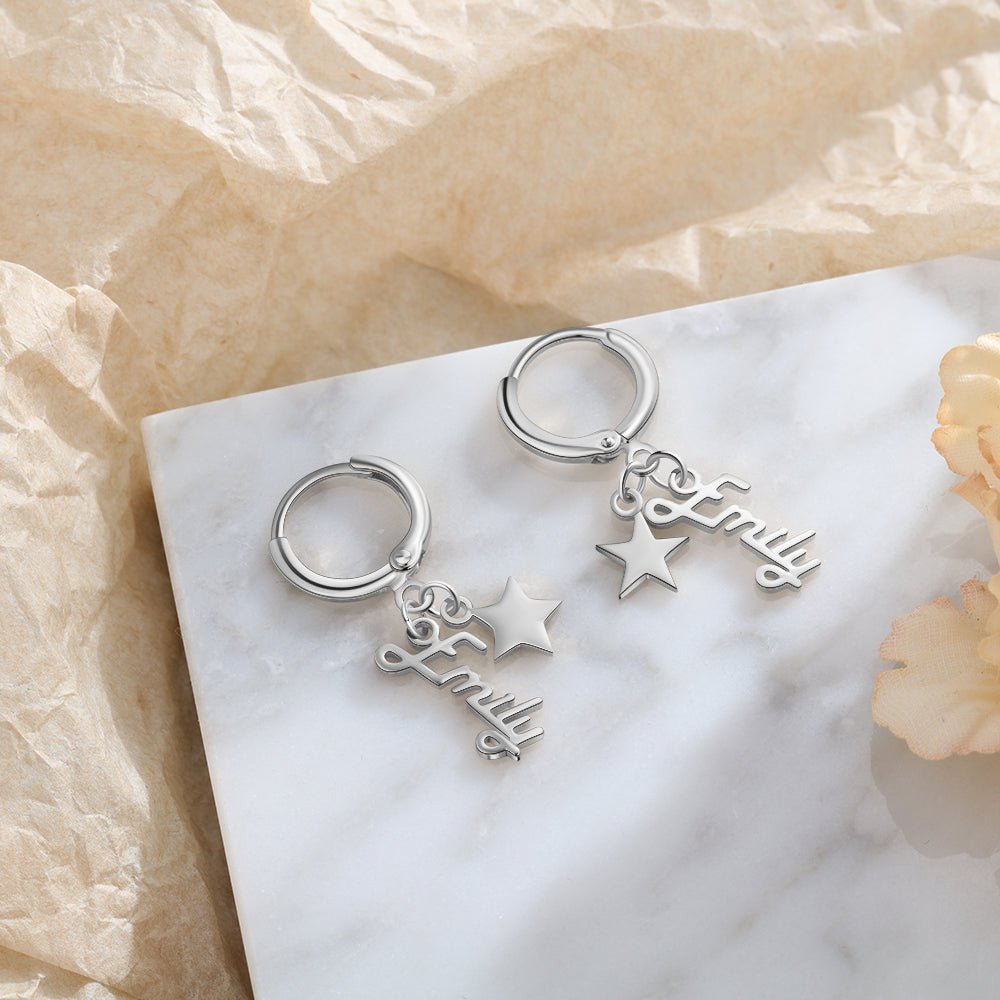 Custom Name Earring with Star - My Precious Moments