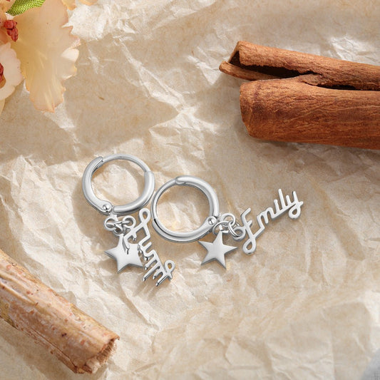 Custom Name Earring with Star - My Precious Moments