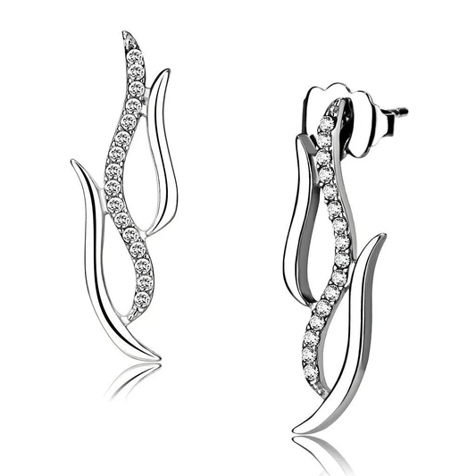 "In Flames" - Stainless Steel w/ Cubic Zirconia Earrings - My Precious Moments