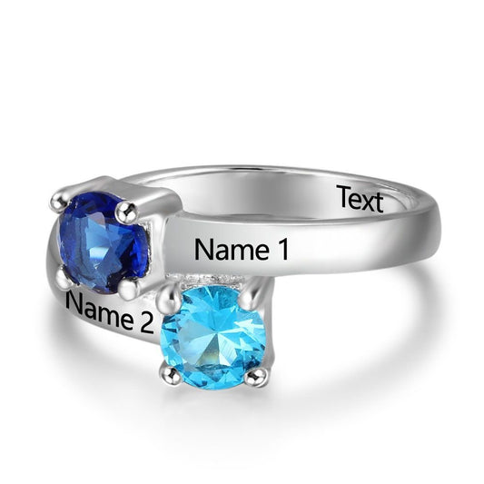 Mother's Personalized Birthstone & Name Ring - My Precious Moments