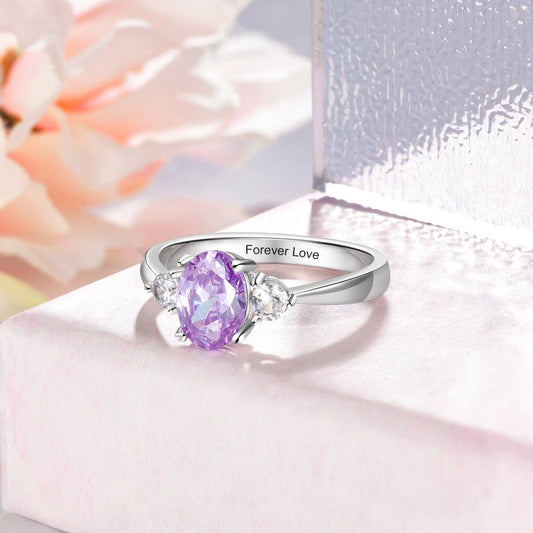 Personalized Name & Birthstone Ring - My Precious Moments