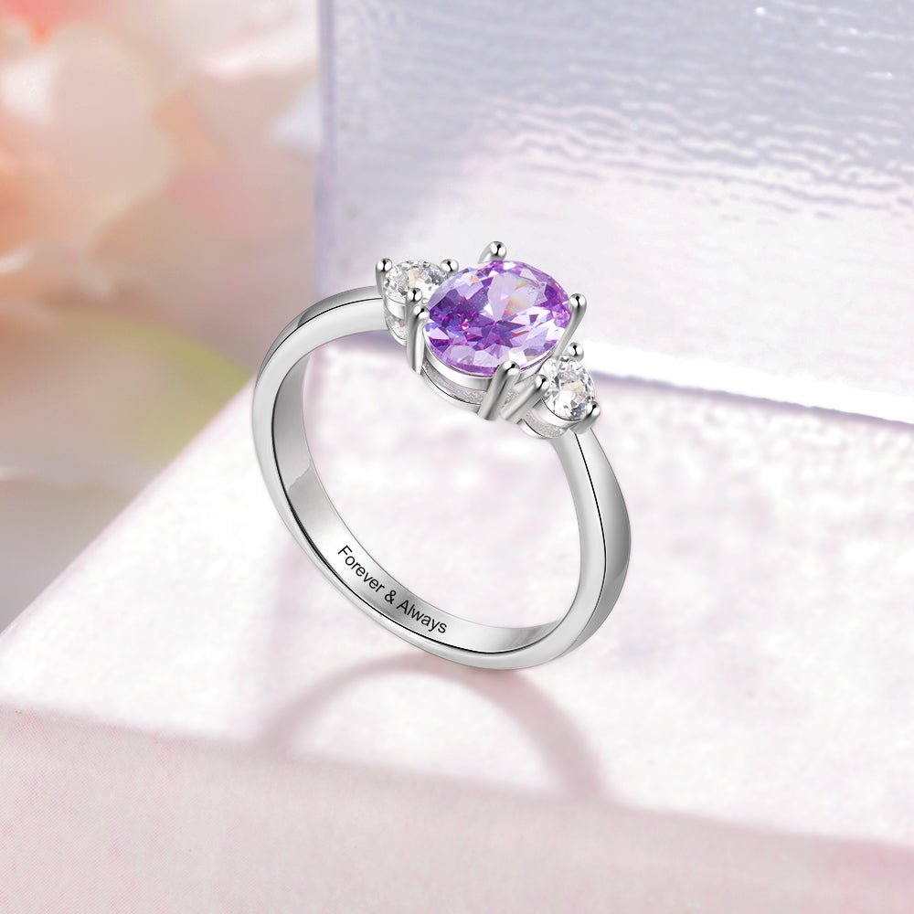 Personalized Name & Birthstone Ring - My Precious Moments