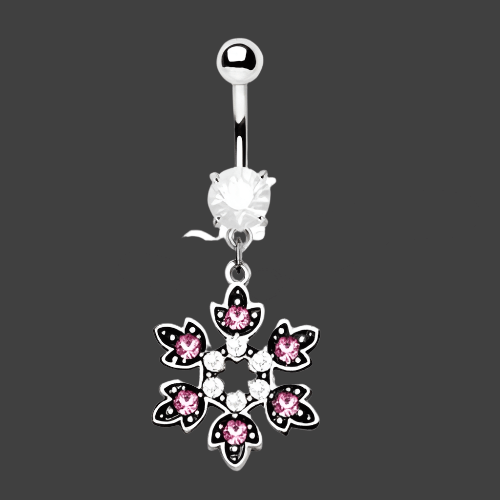 "The Flower Child" Cubic Zirconia Navel Ring - My Precious Moments